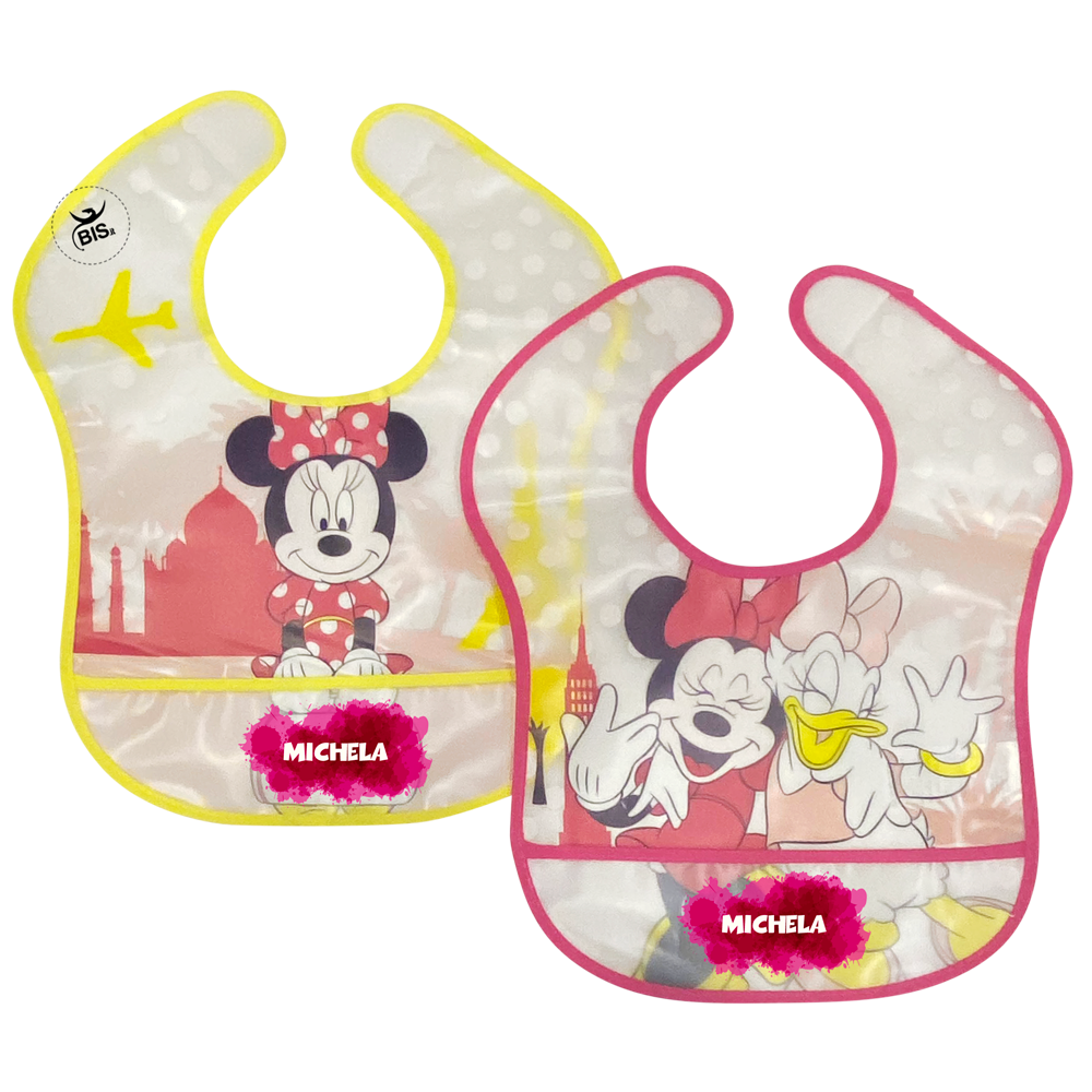 Coppia bavaglini in plastica "Minnie and friends"