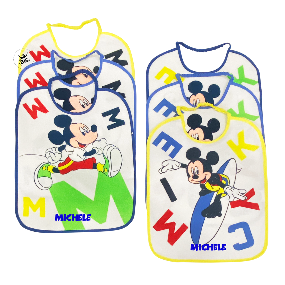 Kit 6 bavaglini MAXI "Mickey Mouse"