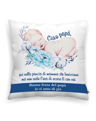 Federa cuscino "Ciao Papà" azzurro