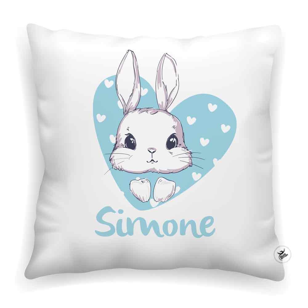 Federa cuscino Pasqua "coniglio" azzurro