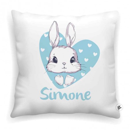 Federa cuscino Pasqua "coniglio" azzurro