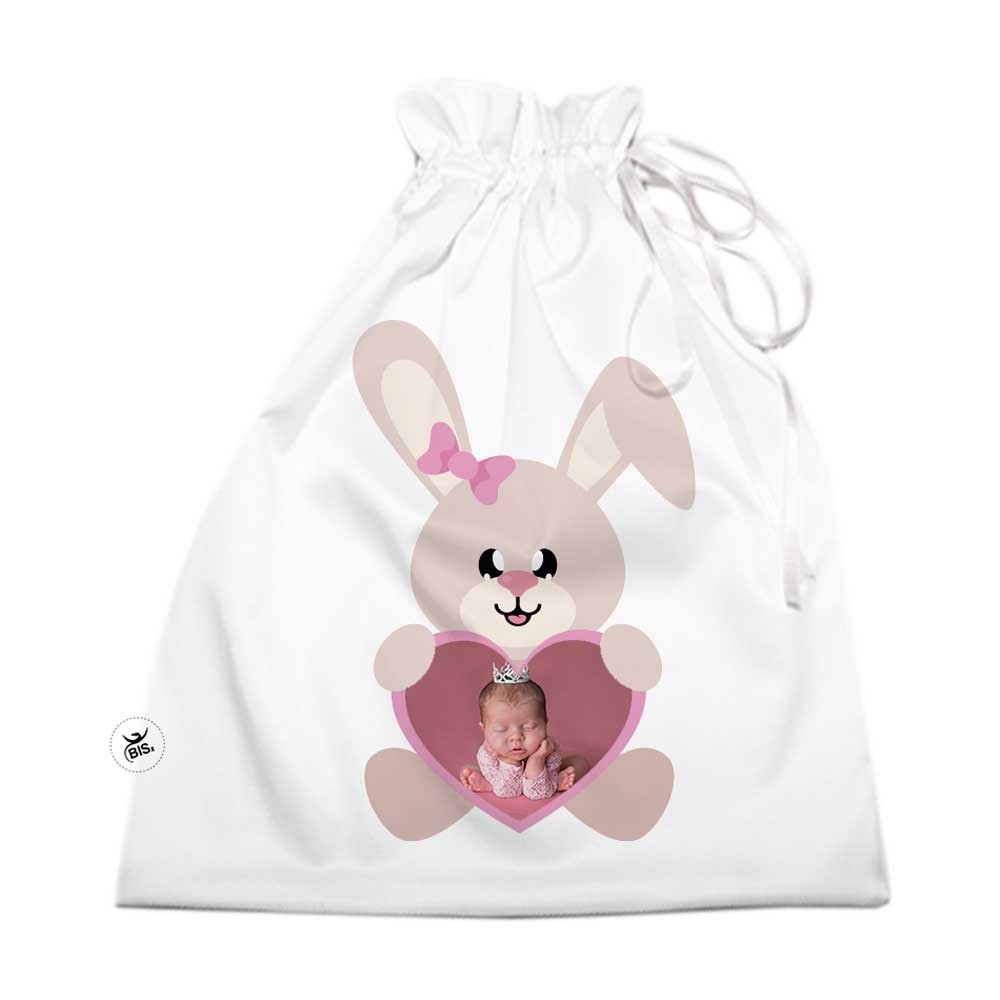 Sacchetto in raso "Coniglietto" rosa