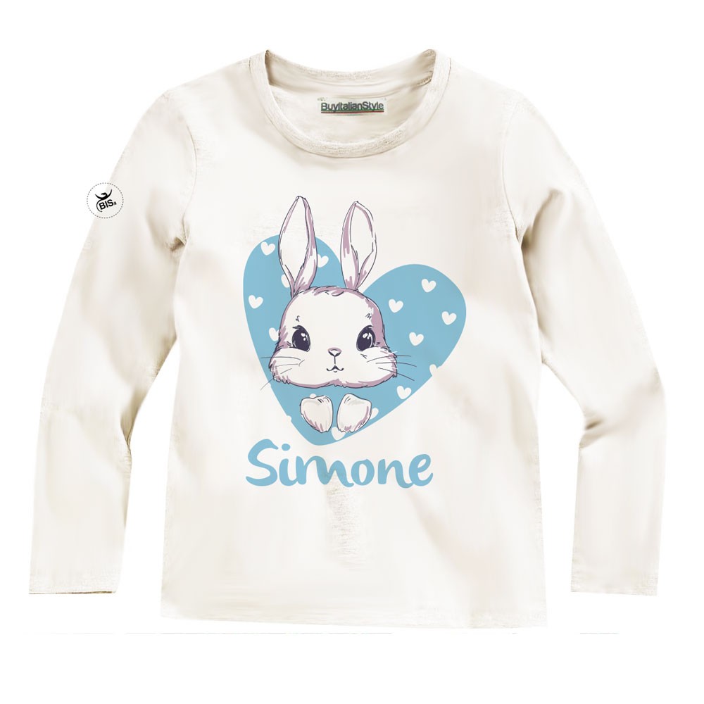 Maglia bimbo/a "Coniglietto" azzurro