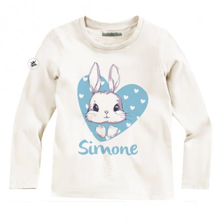 Maglia bimbo/a "Coniglietto" azzurro