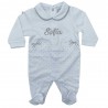 Newborn polka dot jumpsuit, customizable with the name