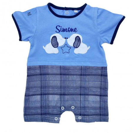 Pagliaccetto estivo "cagnolini" blu