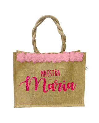 Borsa da Mare con applicazioni in tulle