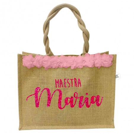 Borsa da Mare con applicazioni in tulle