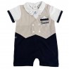Pagliaccetto estivo con gilet a righe tortora