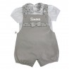 Salopette e maglia neonata grigio