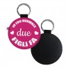 Rounded Eco-leather keychain, Customizable