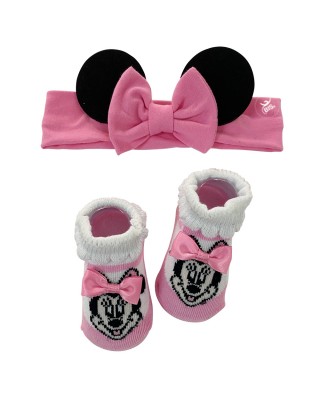 Set disney calzini e fascia con orecchie di Minnie rosa