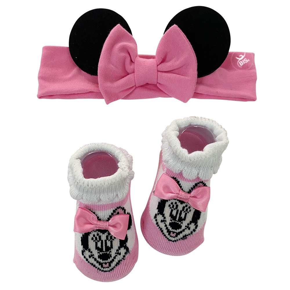 Set disney calzini e fascia con orecchie di Minnie rosa