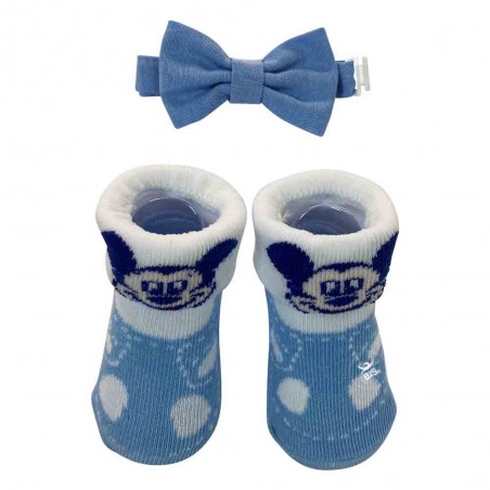 Set disney calzini e papillon "Michey Mouse" azzurro