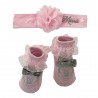 Set disney calzini e fascia Minnie con applicazioni in glitter rosa