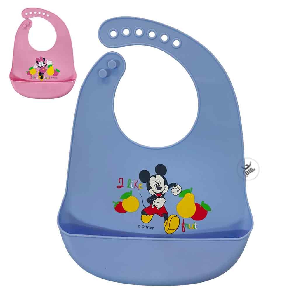 Customizable Pair of plastic bibs "Mickey Mouse and Goofy+ name"