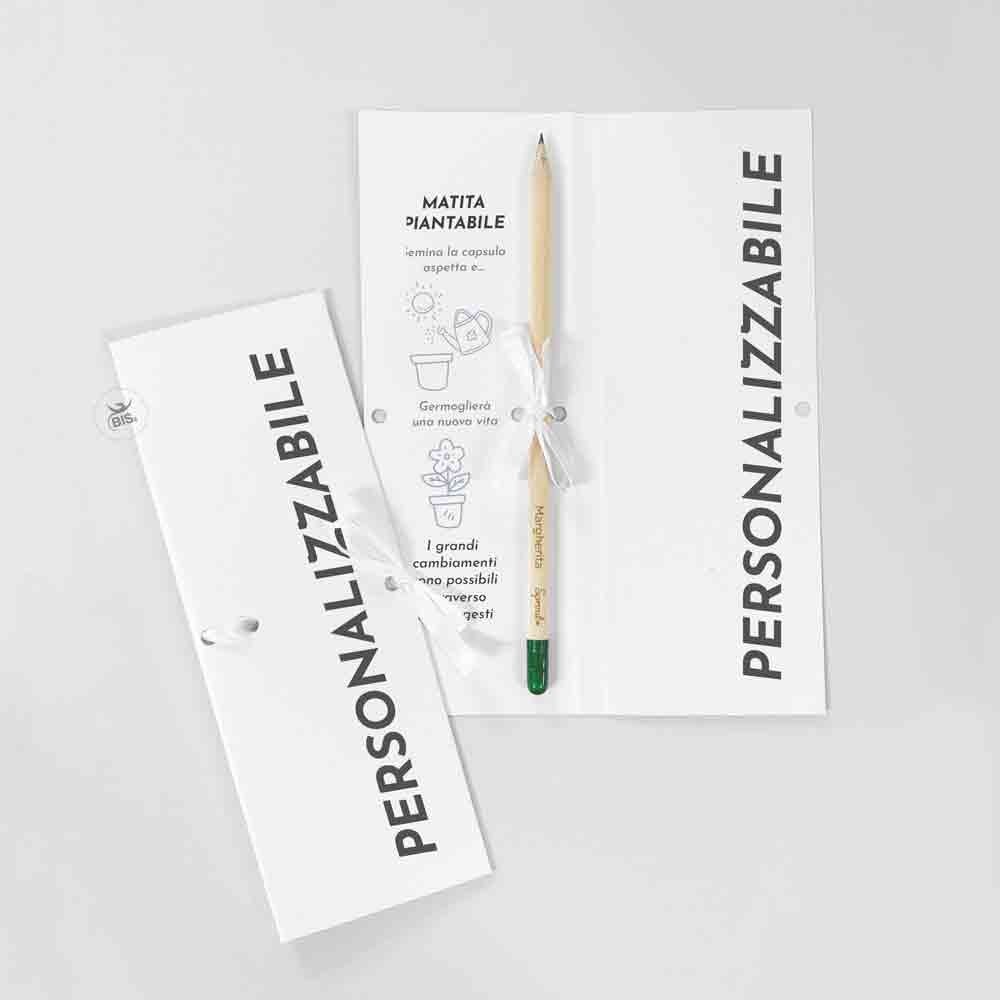 Matita con semi da piantare con packaging a libretto da personalizzare