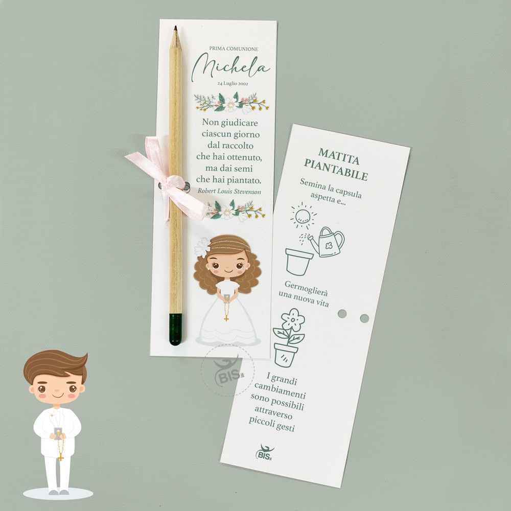 Kit 7 pz. Matita con semi da piantare con packaging da personalizzare