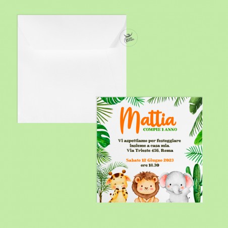 Invito compleanno a tema jungla