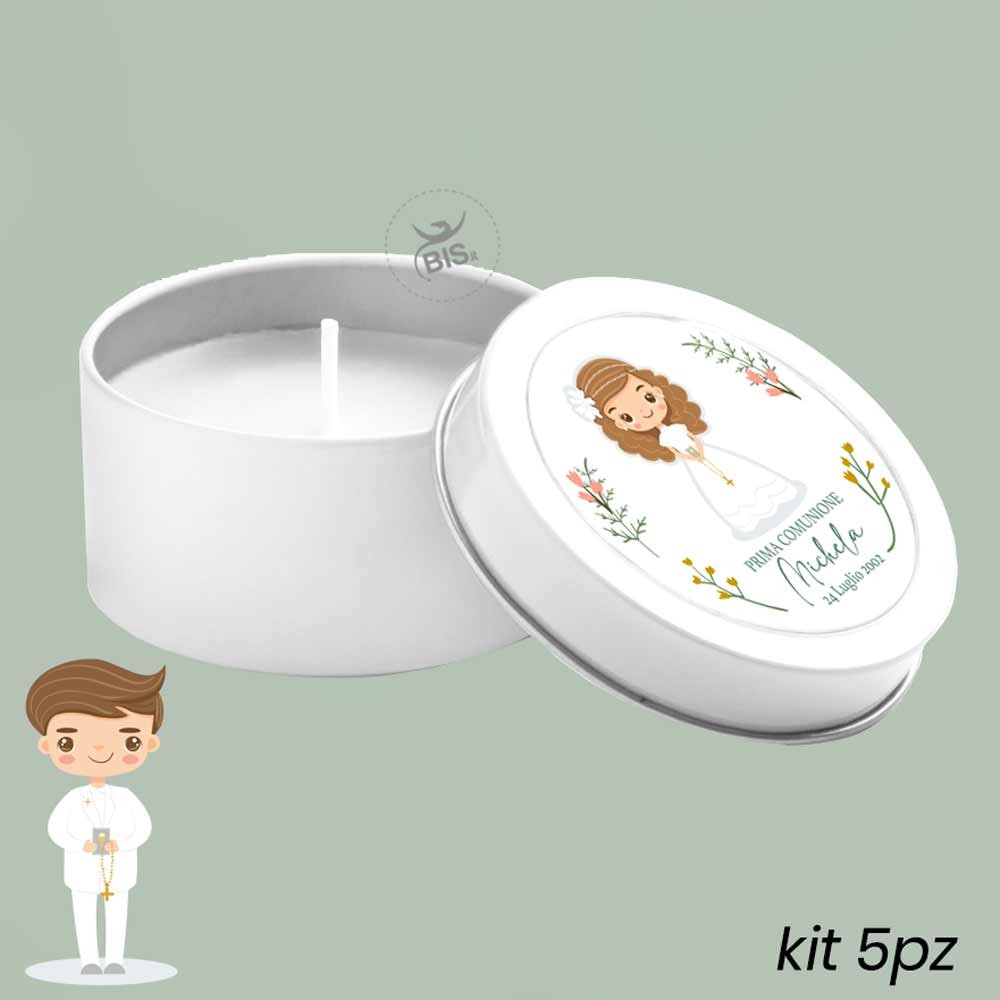 kit 5 pezzi candele profumate Linea Firenze da personalizzare