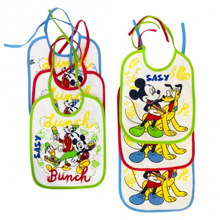 Kit 6 bavaglini con laccetti "Mickey and friends"