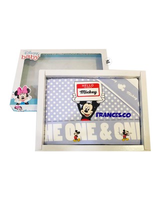 Set lenzuola "Hello Mickey" azzurro