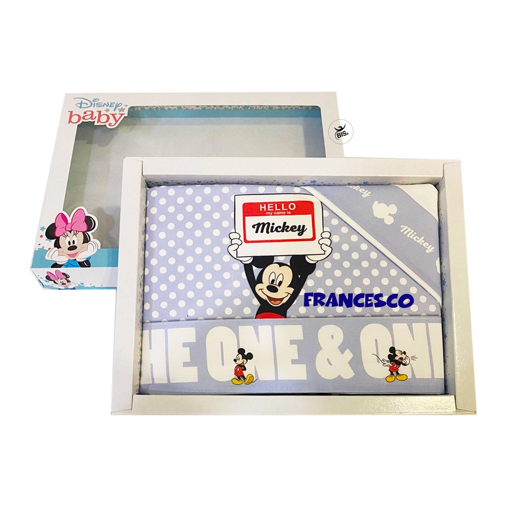 Set lenzuola "Hello Mickey" azzurro