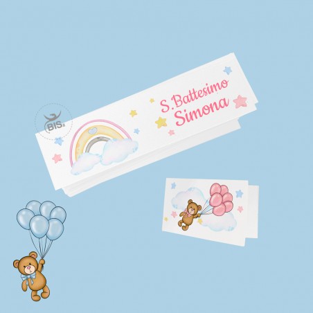 biglietti per bomboniere "Teddy collection" rosa