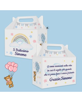 Kit 5 pz Bauletto "Happy meal" Teddy collection azzurro