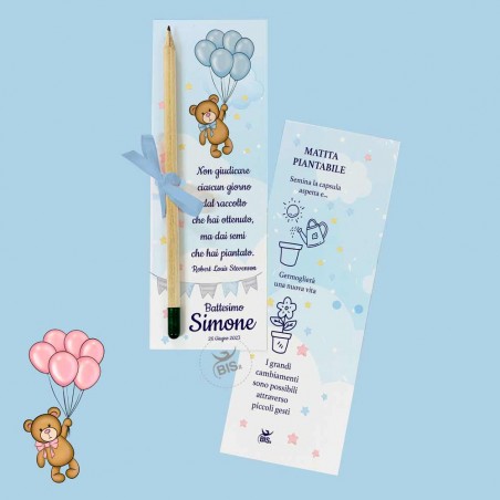Matita con semi da piantare con packaging "Teddy collection"