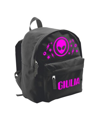 Zaino trandy "Alien" con stampa fuxia fluo