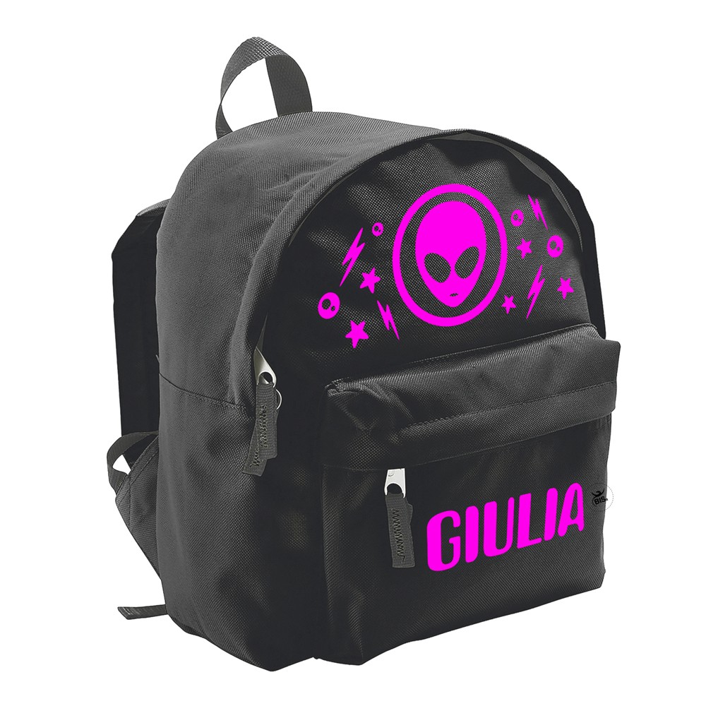 Zaino trandy "Alien" con stampa fuxia fluo