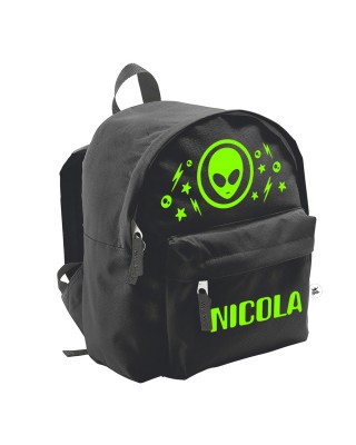 Zaino trandy "Alien" con stampa verde fluo