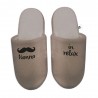 Pantofole effetto velluto "Nonno Relax" beige