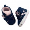 Winter shoes with socks and flower-line decorations