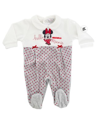 Tutina in ciniglia "Hello Minnie" rosso