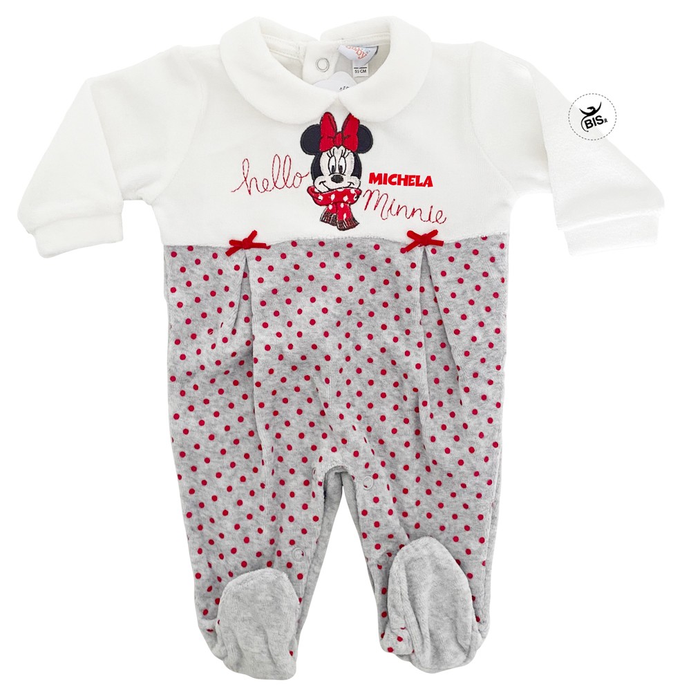 Tutina in ciniglia "Hello Minnie" rosso