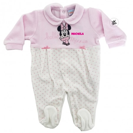 Tutina in ciniglia "Hello Minnie" rosa
