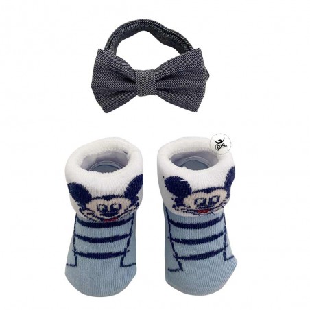 Set disney calzini e papillon "Mickey Mouse" azzurro
