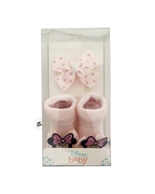 Set disney calzini e fascia Minnie a pois rosa