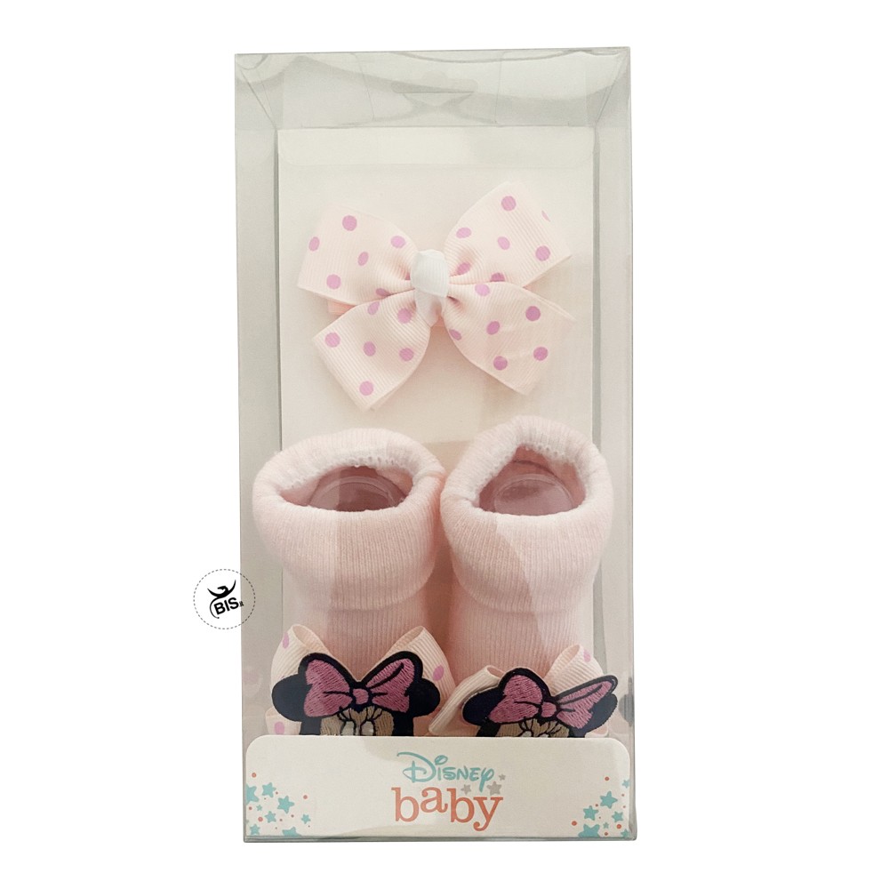 Set disney calzini e fascia Minnie a pois rosa