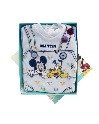 Tutina ciniglia "Mickey e Pluto" azzurro