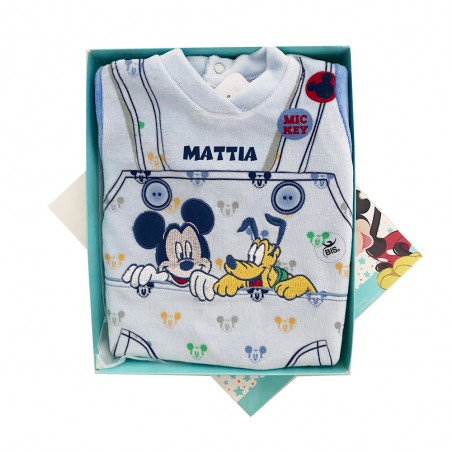 Tutina ciniglia "Mickey e Pluto" azzurro