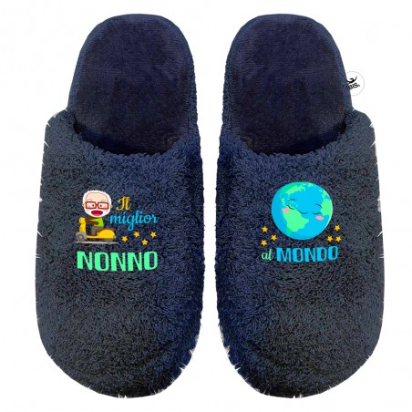 Pantofole "Comfort" Il Miglior Nonno del Mondo blu