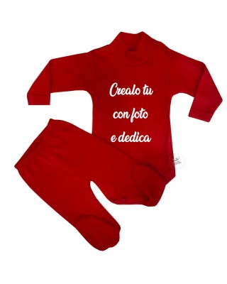 Set body lupetto e ghettine  rosso