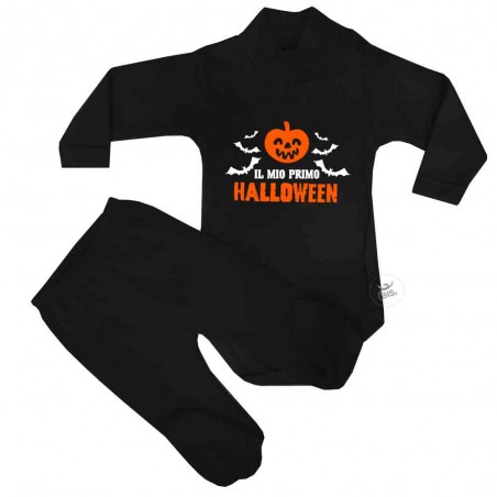 Set body lupetto e ghettine "Il mio primo Halloween" nero