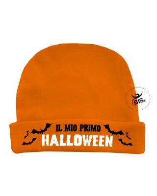 Cappellino neonato "Il mio primo Halloween" arancione