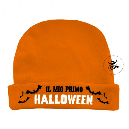 Cappellino neonato "Il mio primo Halloween" arancione
