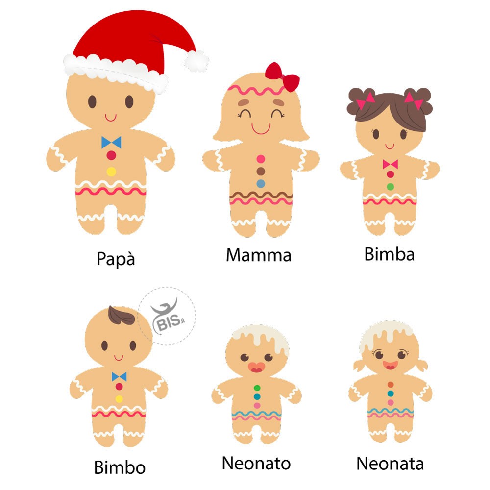 Omini di pan di zenzero personaggi famiglia