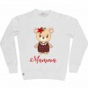 Personalized Christmas Women's Sweatshirt Little Mouse+Name